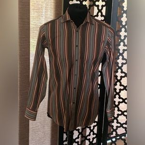 Etro Brown Striped Shirt sz 39 EUR (Medium)